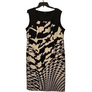 Sami & Jo Sleeveless Dress Women's 3x Black White Career Stretch NWOT